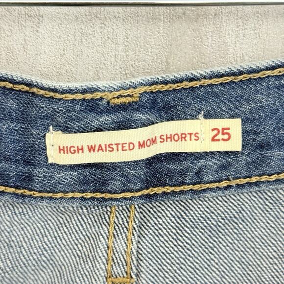 Levis Shorts Womens 25 Blue High Waisted Mom Relaxed Medium Wash 3" Inseam Denim - Picture 4 of 14
